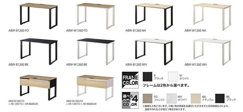 【法人様限定】送料無料 新品 ABW 片面デスク 基本set W1200 ABW-1260FO オフィス デスク テーブル W1200×D600×H720 - 画像 (3)