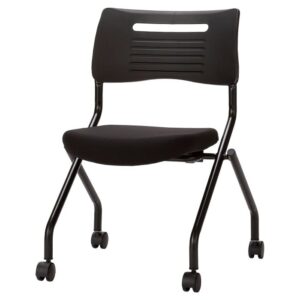 【法人様限定】送料無料 新品 MSC平行スタッキングチェア フルブラック仕様 MSC-420 FB 椅子 チェア ブラック W620×D600×H789 会議チェア スタッキング 背もたれ キャスタータイプ