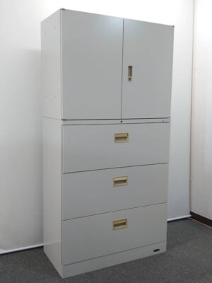 上下書庫 両開き書庫 ラテラル書庫 キャビネット 本棚 書棚 ユニット書庫 スチール書庫 保管庫 収納庫 スチールキャビネット【中古オフィス家具】【中古】
