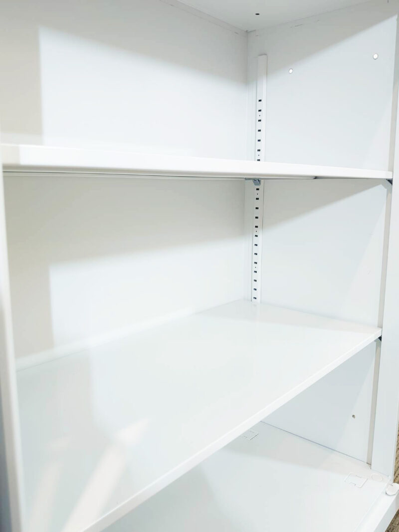 上下書庫 両開き書庫 スチール書庫 両開きキャビネット 本棚 書棚 キャビネット 保管庫 収納庫 スチールキャビネット ユニット書庫 上下セット書庫 鍵付き書庫 ウチダ 内田洋行 UCHIDA ハイパーストレージ HS 国産 【中古オフィス家具】【中古】 - 画像 (3)
