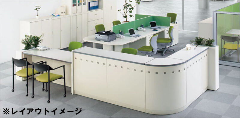 【法人様限定商品】 ハイカウンター カウンター 受付カウンター 新品カウンター 国産カウンター インフォメーションカウンター W1500×D454×H950 選べる天板３色 鍵付き 受付 受付台 無人カウンター 【送料無料 地域限定】【新品オフィス家具】 - 画像 (9)