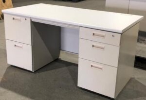 【14台入荷】 両袖机 W1400 D700 H700 スチールデスク オフィスデスク 両袖デスク 事務机 ワークデスク 事務デスク 中古デスク 収納付デスク OAデスク 役員机 役員デスク 【中古オフィス家具】 【中古】