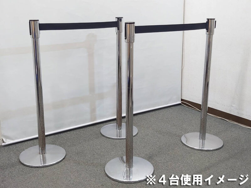 【65台入荷】 ベルトパーティション ガイドポール １台 単品 １本 行列 整理 仕切り ポールパーティション パーティション ロープパーティション ガイドパーティション 自立式 自立パーティション ベルトパーテーション リールパーティション【中古オフィス家具】【中古】 - 画像 (3)