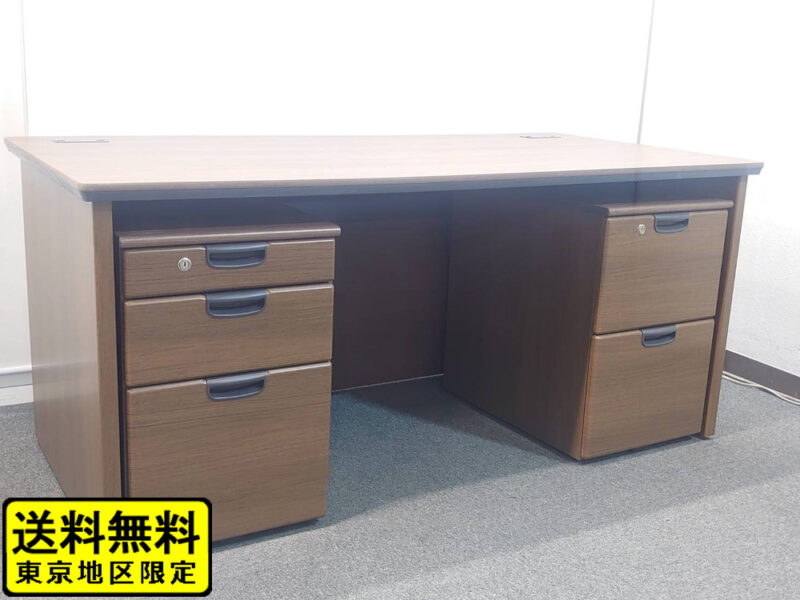 【送料無料 東京地区限定】限定品 オカムラ 両袖机 役員デスク オフィスデスク マネジメントデスク マネージメントデスク 役員用デスク 役員机 役員用机 エグゼクティブデスク 社長デスク 社長机 ワークデスク W1600×D800×H720 DX051C 岡村製作所 okamura DX-4N 【中古オフィス家具】【中古】