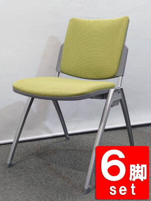 【送料無料 地域限定】 6脚セット ウチダ ミーティングチェア 会議チェア スタッキングチェア スタックチェア メッシュチェア 会議用チェア 会議椅子 ミーティング用チェア 会議用椅子 会議イス 多目的チェア 内田洋行 【中古オフィス家具】【中古】