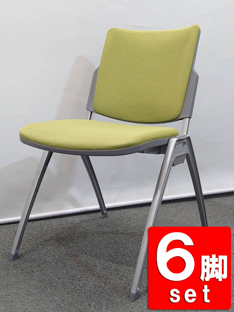 【送料無料 地域限定】 6脚セット ウチダ ミーティングチェア 会議チェア スタッキングチェア スタックチェア メッシュチェア 会議用チェア 会議椅子 ミーティング用チェア 会議用椅子 会議イス 多目的チェア 内田洋行 【中古オフィス家具】【中古】