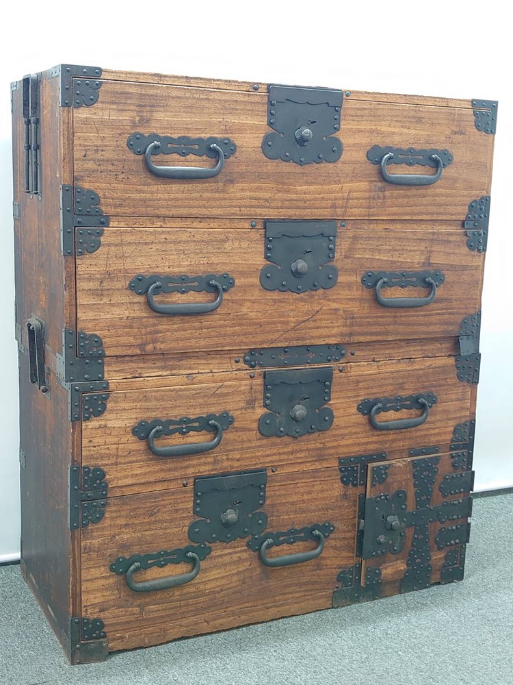 【訳あり特価】 和箪笥 和だんす 着物 衣装 衣類 衣装ケース 衣装タンス 衣装箪笥 衣装だんす 箪笥 たんす タンス 収納 チェスト キャビネット W940×D440×H1060 衣類だんす 衣類箪笥 衣類タンス 衣類収納 着物収納 洋服だんす 洋服箪笥 洋服タンス 収納家具 アンティーク家具 レトロ家具 昭和レトロ 和風【中古オフィス家具】【中古】 - 画像 (2)