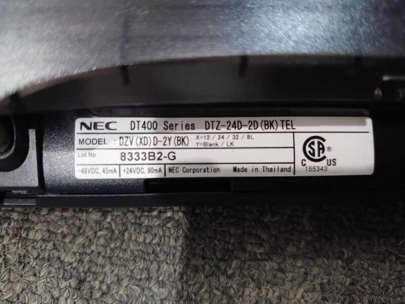 【法人限定送料無料】 【在庫150台以上有】 NEC ビジネスフォン DT400シリーズ DTZ-24D-2D 8KL-Z BK ブラック色 ビジネスホン 24ボタン電話機 オフィス電話機 オフィス用電話機 ビジネス用電話機 デジタル多機能電話機  UNIVERGE Digital Phone 【中古】 【中古オフィス家具】 - 画像 (8)
