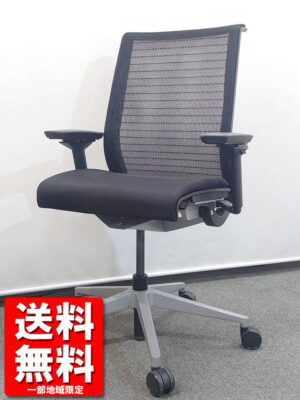 【送料無料 地域限定】 スチールケース Steelcase シンクチェア Think デスクチェア THK-13101 メッシュチェア オフィスチェア 可動肘付き 高級チェア ハイバックチェア 【中古オフィス家具】【中古】