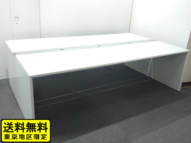 【送料無料 東京地区限定】イトーキ インターリンク フリーアドレス 大型会議テーブル W2400 ワークテーブル ミーティングテーブル 会議テーブル 大型テーブル オフィステーブル OAテーブル 会議机 配線カバー付き ワークデスク 角型 ITOKI CFLP-314P-W9 国産【中古オフィス家具】【中古】