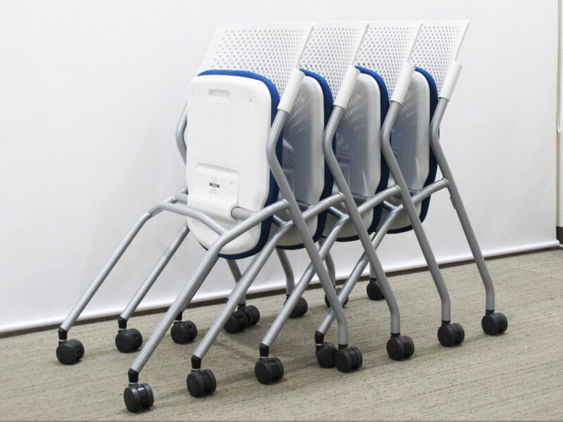 【中古オフィス家具】会議チェア ミーティングチェア 会議用チェア スタッキングチェア ミーティング用チェア ４脚セット UCHIDA 内田洋行 【送料無料 地域限定】 - 画像 (7)