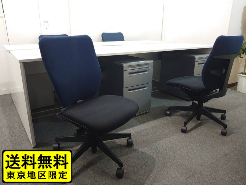 【送料無料 東京地区限定】イトーキ インターリンク オカムラ プロステージ フリーアドレス 大型会議テーブル ４人用 フリーアドレス デスクセット W2400 フリアド 平机 片袖机 オフィステーブル ミーティングテーブル 会議テーブル ITOKI プラオ【中古オフィス家具】【中古】