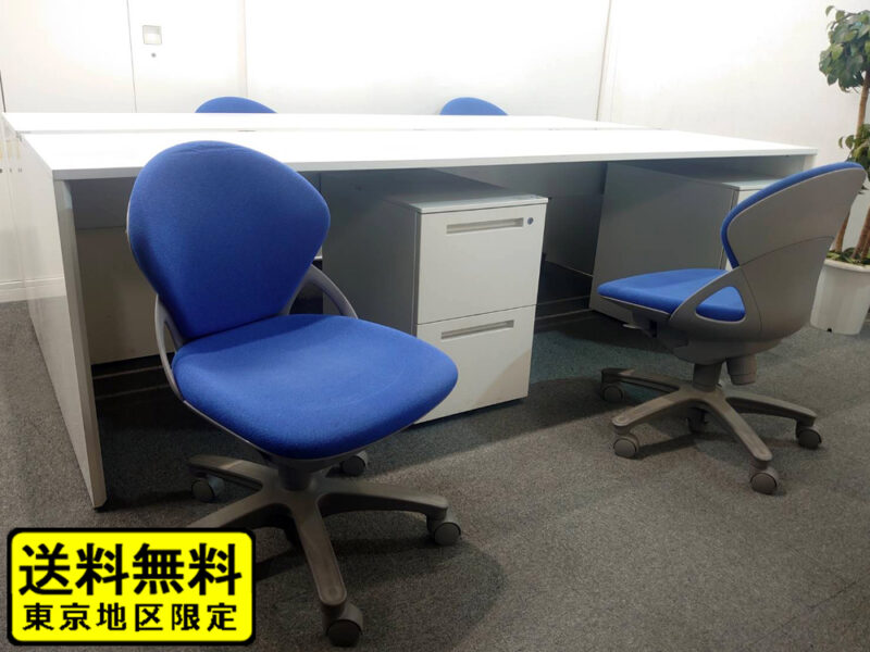 【送料無料 東京地区限定】イトーキ インターリンク イトーキ CZR フリーアドレス 大型会議テーブル ４人用 フリーアドレス デスクセット ワークテーブルセット W2400 フリアド 平机 片袖机 オフィステーブル ミーティングテーブル 会議テーブル ITOKI プレーゴ【中古オフィス家具】【中古】