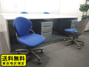 【送料無料 東京地区限定】イトーキ インターリンク オカムラ プロステージ フリーアドレス 大型会議テーブル ４人用 フリーアドレス デスクセット W2400 フリアド 平机 片袖机 オフィステーブル ミーティングテーブル 会議テーブル【中古オフィス家具】【中古】