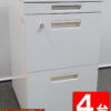 【22台入荷】４台セット ワゴン ３段ワゴン サイドワゴン デスクワゴン 袖机 脇机 カギ付き 鍵付き スチールワゴン キャスターワゴン 机下収納ワゴン インサイドワゴン 事務ワゴン ３段 コクヨ KOKUYO GT 国産 SD-GT45T3SAWNN【中古オフィス家具】【中古】