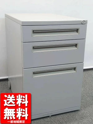 在庫多数 スチールワゴン 3段ワゴン サイドワゴン デスクワゴン キャスターワゴン 事務ワゴン 袖机 脇机 カギ付き 鍵付き インサイドワゴン 机下収納ワゴン 事務用ワゴン キャスター付きワゴン キャスター付ワゴン 3段 ワゴン UCHIDA 内田洋行 中古