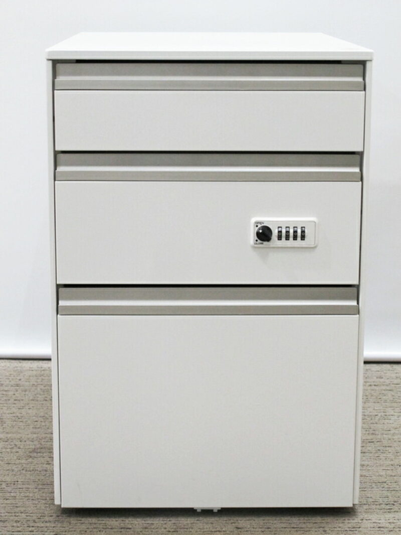 【送料無料 東京地区限定】４人用 開業セット 片袖机 片袖デスク オフィスデスク スチールデスク 事務机 事務デスク 平机 デスクワゴン サイドワゴン キャスターワゴン ４台セット【中古オフィス家具】【中古】 - 画像 (11)