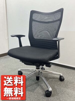 【送料無料 地域限定】 オカムラ フィーゴ オフィスチェア メッシュチェア デスクチェア 事務チェア キャスターチェア PCチェア OAチェア CJ41BR-FDM1 ブラック色 肘付き ひじ付き 【中古オフィス家具】【中古】
