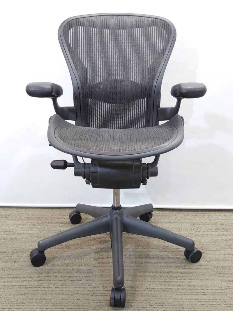 【送料無料 東京地区限定】 ハーマンミラー Herman Miller アーロンチェア オフィスチェア デスクチェア 肘付き 事務チェア 役員チェア キャスターチェア AE111PWB 	 エグゼクティブチェア マネジメントチェア 事務イス 事務椅子 ひじ付き 肘付 テレワーク リモートワーク 在宅勤務 在宅ワーク スタンダード Bサイズ Aeron Stool【中古オフィス家具】【中古】 - 画像 (5)