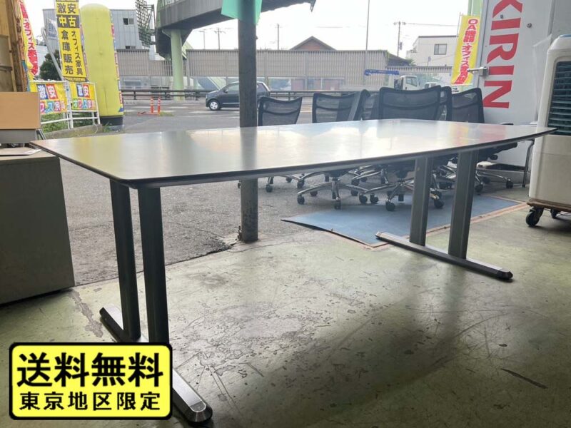 【送料無料 東京地区限定】 ホウトク ミーティングテーブル 会議テーブル 応接テーブル ワークテーブル ミーティング用テーブル リビングテーブル ダイニングテーブル 応接用テーブル カフェ用テーブル 休憩室 W2100×D1100×H700 国内メーカー【中古オフィス家具】【中古】