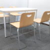 【送料無料 東京地区限定】 【美品】 ４人用 会議セット ミーティングセット オフィステーブル ミーティングテーブル 会議テーブル 会議用テーブル W1200×D700×H700 多目的テーブル 会議チェア ミーティングチェア コクヨ ビスキオ オフィス家具セット テーブルチェアセット スタッキングチェア スタックチェア 積み重ねタイプ KOKUYO SCH-B【中古オフィス家具】【中古】 - 画像 (4)