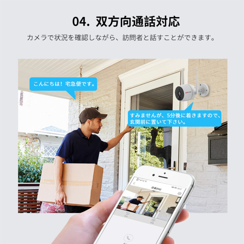 【送料無料】屋外IPカメラ ネットワークカメラ JUAN CLOUD ホームセキュリティカメラ JA-PO1031-W Wi-Fiネットワーク 水鏡 【新品】 - 画像 (6)
