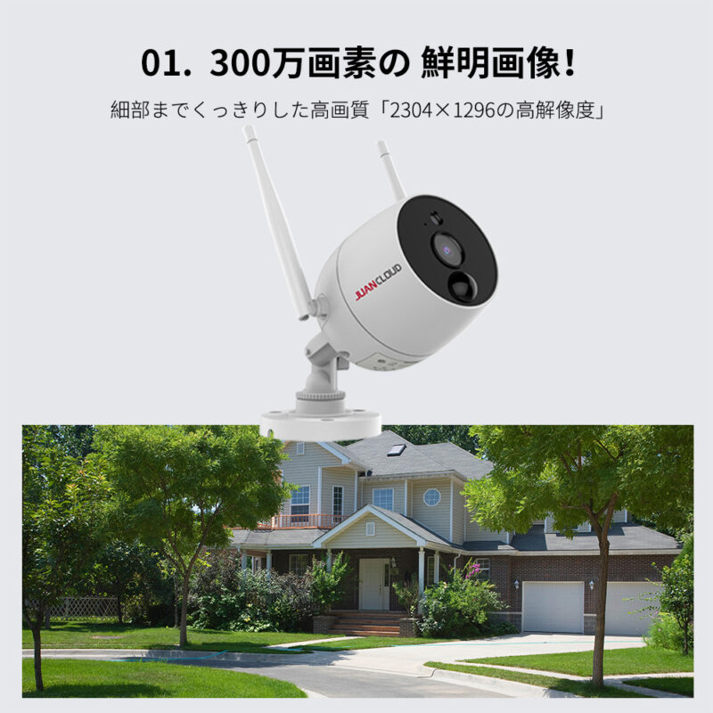 【送料無料】屋外IPカメラ ネットワークカメラ JUAN CLOUD ホームセキュリティカメラ JA-PO1031-W Wi-Fiネットワーク 水鏡 【新品】 - 画像 (3)