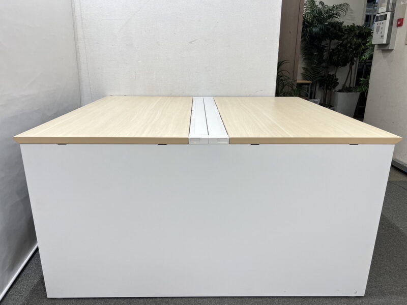 【送料無料 東京地区限定】４人用 フリーアドレス デスクセット ウチダ アルセナ ワークテーブルセット W1200×2台 フリアド 平机 片袖机 オフィステーブル ミーティングテーブル 会議テーブル 多目的テーブル 内田洋行 UCHIDA MIチェア 開業セット 国産 【中古オフィス家具】【中古】 - 画像 (8)