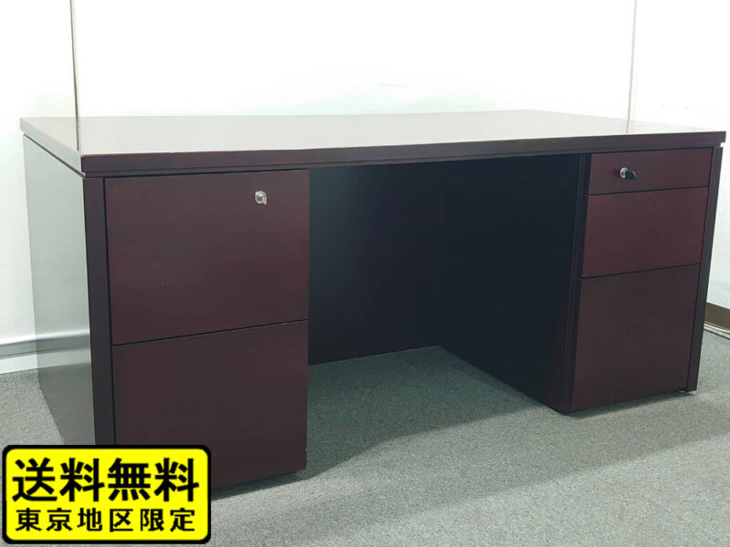 【送料無料 東京地区限定】 オカムラ 両袖机 両袖デスク 役員デスク 高級デスク 木製デスク 役員用デスク 役員机 社長机 役員用家具 オフィスデスク マネジメントデスク エグゼクティブデスク 社長室 役員室 岡村製作所 okamura【美品】【中古オフィス家具】【中古】