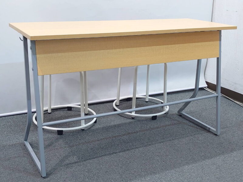 8名用スクールデスクセット 丸椅子付き 平机タイプ ホウトク製【中古】 - 画像 (5)