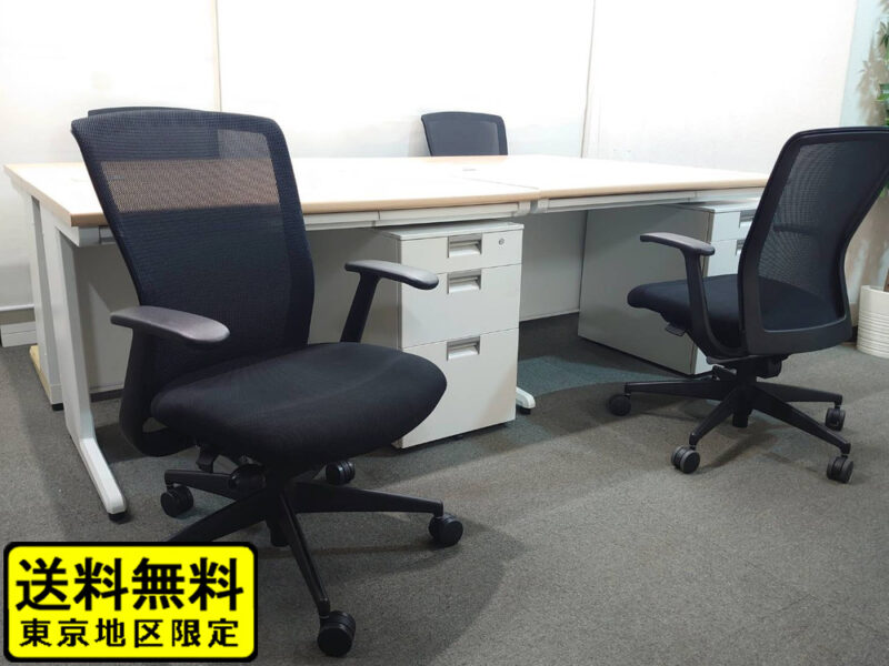 【送料無料 東京地区限定】４人用 開業セット 片袖机 片袖デスク オフィスデスク スチールデスク 事務机 事務デスク 平机 デスクワゴン サイドワゴン 3段ワゴン キャスターワゴン ４名用 オフィス家具セット オフィスデスク W1200×D700×H700 イトーキ CX コクヨ エトスチェア メュシュチェア【中古オフィス家具】【中古】