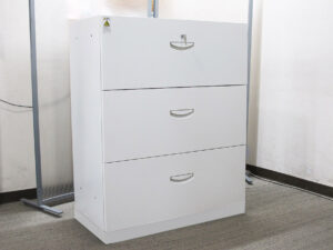 【美品】生興 セイコー クウォール QUWALL RW ラテラル書庫 ３段 キャビネット 収納庫 本棚 書棚 保管庫【中古オフィス家具】【中古】