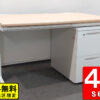 【送料無料 東京地区限定】【在庫16台あり】【美品】４名用セット  ４名様セット 片袖机 井上金庫 片袖デスク オフィスデスク スチールデスク 事務机 事務デスク 平机 コクヨ iS デスクワゴン サイドワゴン 2段ワゴン キャスターワゴン【中古オフィス家具】【中古】