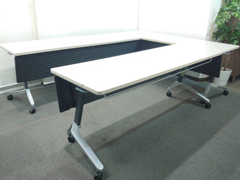 【送料無料 東京地区限定】 コクヨ 会議テーブル 10台セット 幅1800mm 折りたたみテーブル 折り畳みテーブル ミーティングテーブル  スタックテーブル フォールディングテーブル KTT-S621F1N  【中古オフィス家具】【中古】 - 画像 (6)