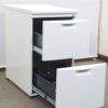 イトーキ サイドワゴン 2段 CZN-047LB-W9W9 ホワイト 鍵付き スチール製 - 画像 (2)