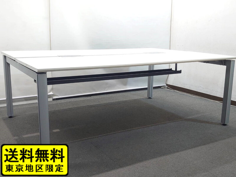 【送料無料 東京地区限定】会議テーブル コクヨ ミーティングテーブル 大型会議テーブル 会議用テーブル 平机 長机 長テーブル フリーアドレス フリアド フリーアドレステーブル SDT-WG207LPAW 国産 W2000×D1400×H720 KOKUYO【中古オフィス家具】【中古】