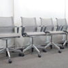 【送料無料 地域限定】 ４脚セット ハーマンミラー セトゥーチェア オフィスチェア メッシュチェア Herman Miller Setu Chair 肘付き グレー色【中古オフィス家具】【中古】 - 画像 (3)