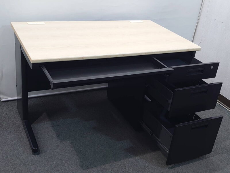 片袖机 オフィスデスク スチールデスク W1200 事務机【中古】 - 画像 (2)