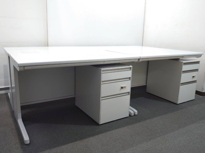 開業セット トヨスチール 平机 片袖机 ４台セット デスクワゴン インクルード イトーキ【中古オフィス家具】 - 画像 (2)