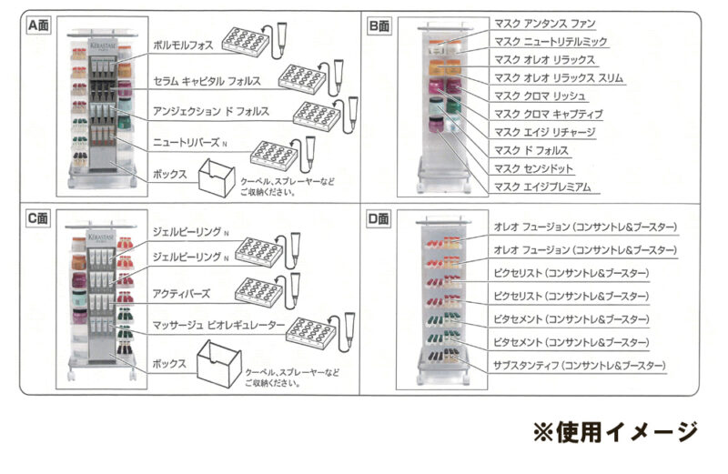 【新品】エステワゴン サロンワゴン キャスター付き 収納ワゴン Kérastase ケラスターゼ エステティック用ワゴン - 画像 (3)