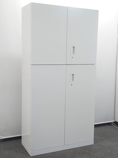 イトーキ eSシリーズ 上下書庫 両開きキャビネット スチール書庫 W900 D400 H1790