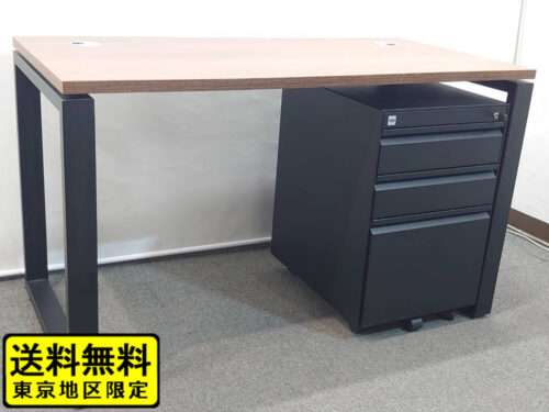 ハーマンミラー POSH デスクセット W1200 平机 ファイルキャビネット 片袖机 ブラウン×ブラック