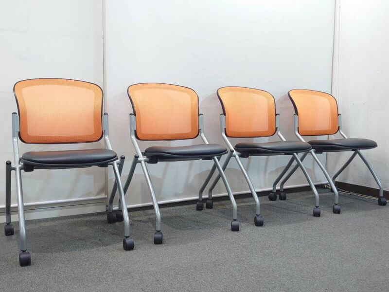 会議チェア ミーティングチェア ネスティングチェア 関家具 ４脚セット - 画像 (3)