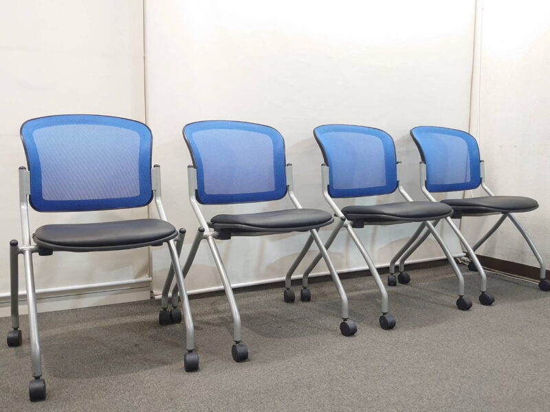 会議チェア ミーティングチェア ネスティングチェア 関家具 ４脚セット - 画像 (3)