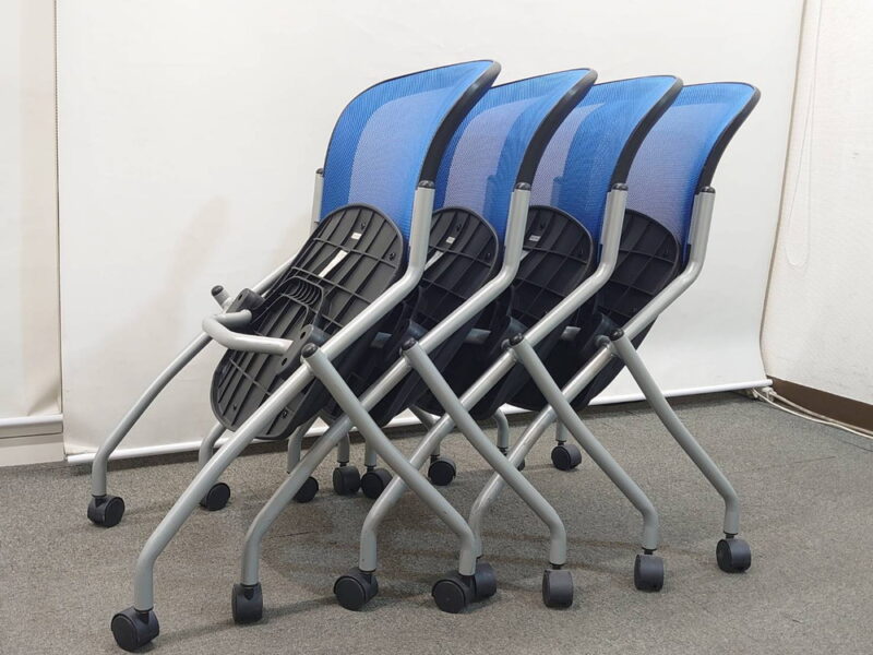 会議チェア ミーティングチェア ネスティングチェア 関家具 ４脚セット - 画像 (6)