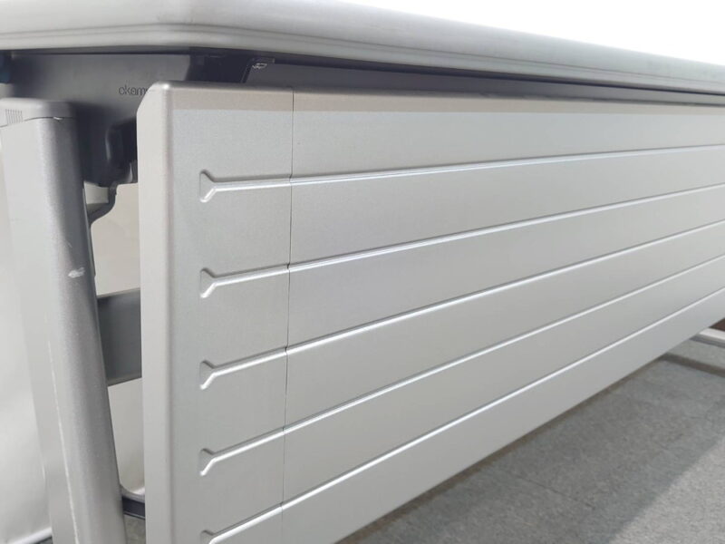 オカムラ スタックテーブル 2台セット 幕板・棚付 W1800 折りたたみ式【中古オフィス家具】 - 画像 (7)