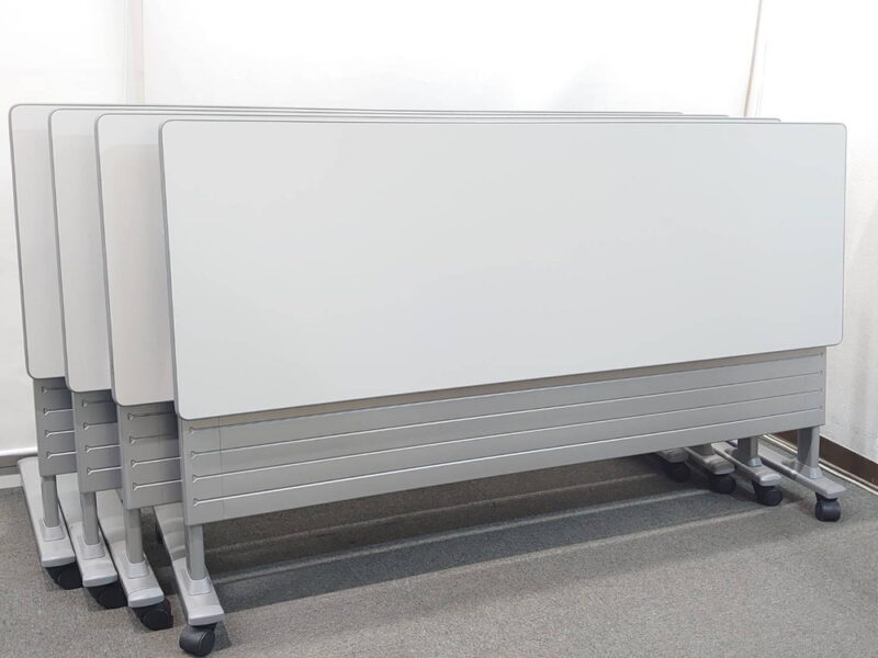 オカムラ スタックテーブル 2台セット 幕板・棚付 W1800 折りたたみ式【中古オフィス家具】 - 画像 (10)