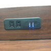 カウンターデスク 幅1100 ブラウン コンセント・USB付 ハイタイプ - 画像 (4)