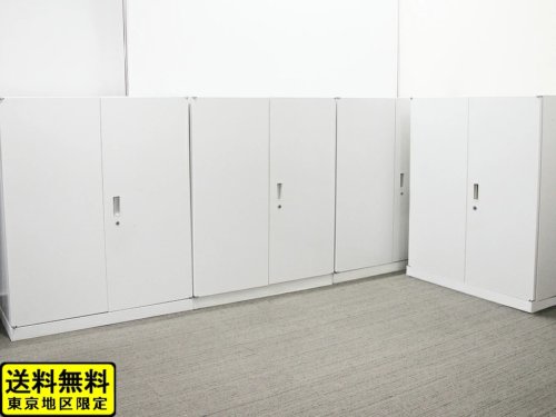 イトーキ シンライン 両開き書庫 鍵付き 4台セット スチールキャビネット【中古】