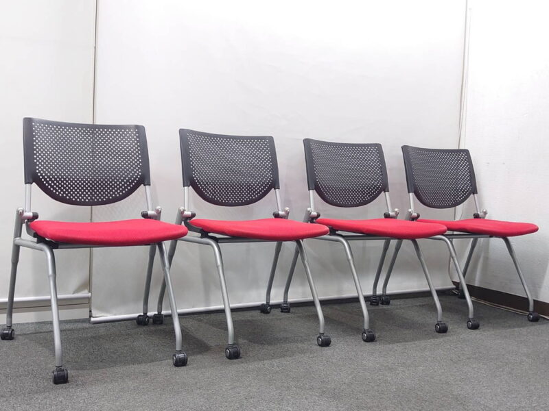 会議チェア 10脚セット オカムラ プロスタック 8140ZZ ネスティング - 画像 (4)